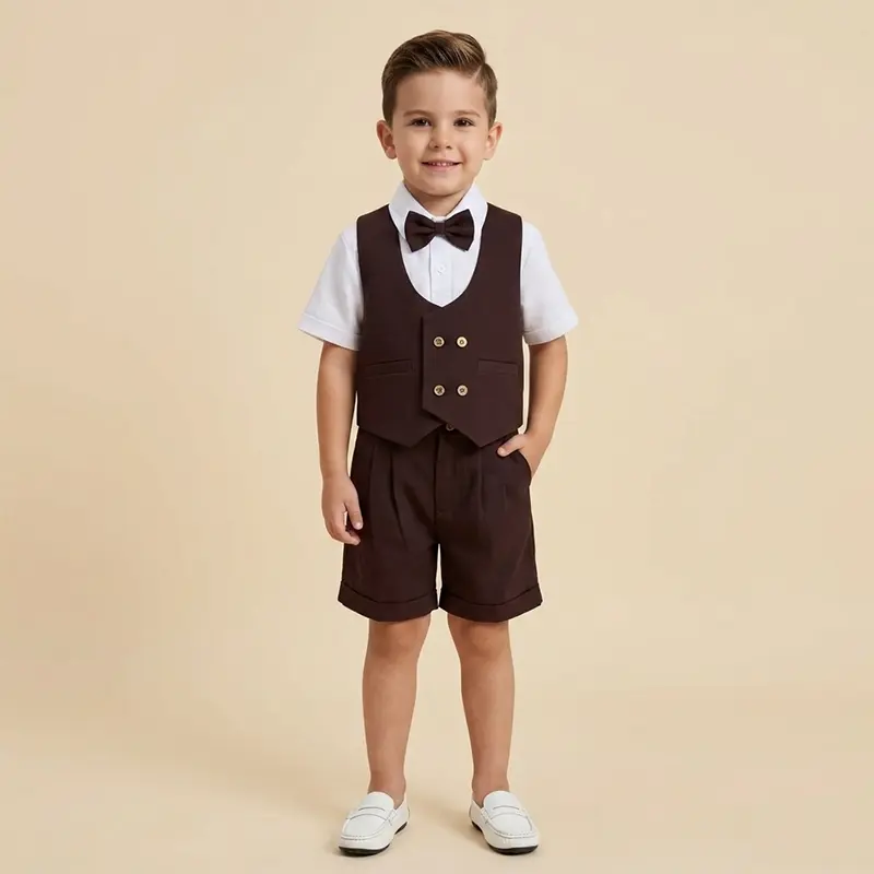 جلیقه شلوارک عنابی